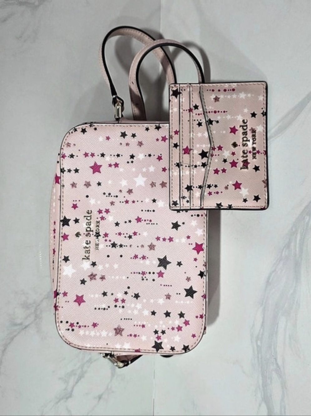 kate spade new york Staci Mini Camera Crossbody & Card Case Set Pink & Black